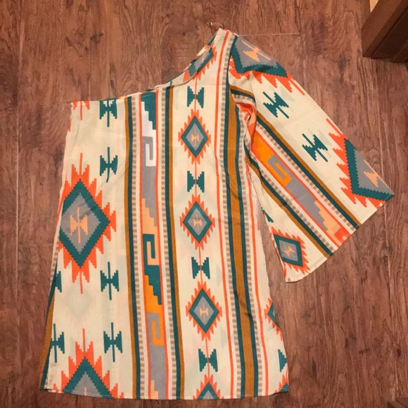 NEW Aztec One Shoulder Dress - Picture 2 of 2